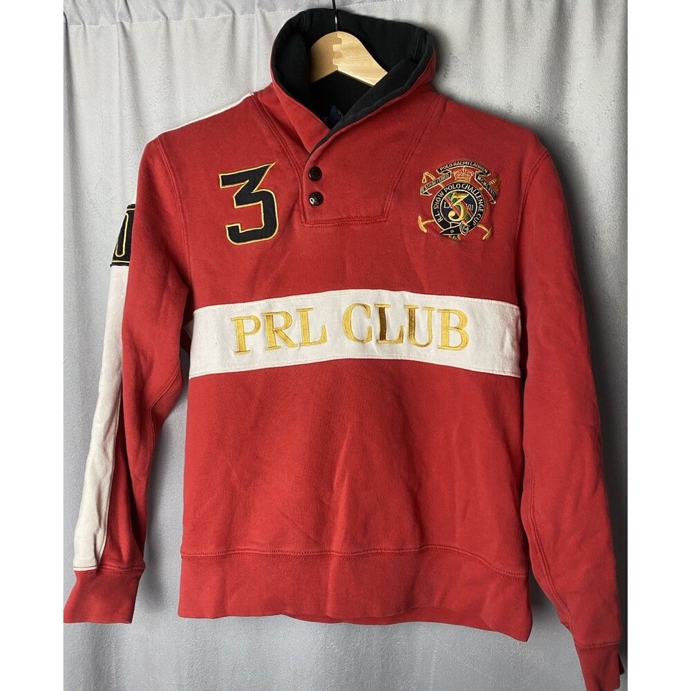 Ralph Lauren Polo Red funnel Neck Top Vintage Look Boys 14/16